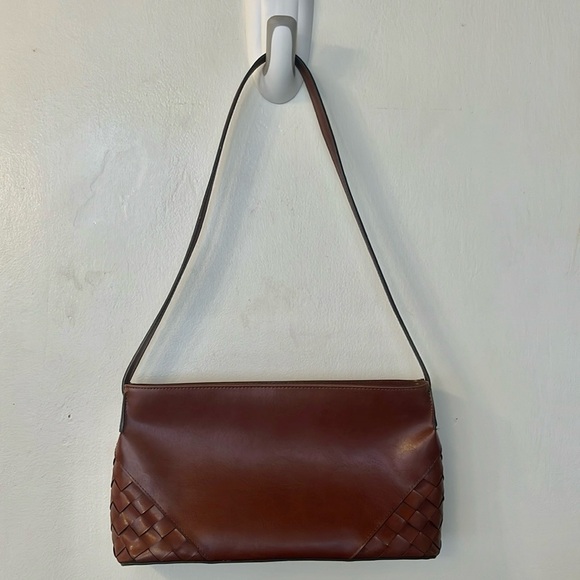 VTG — Nine West Weave Shoulder Bag Purse 🥃 Cognac brown - Picture 1 of 14